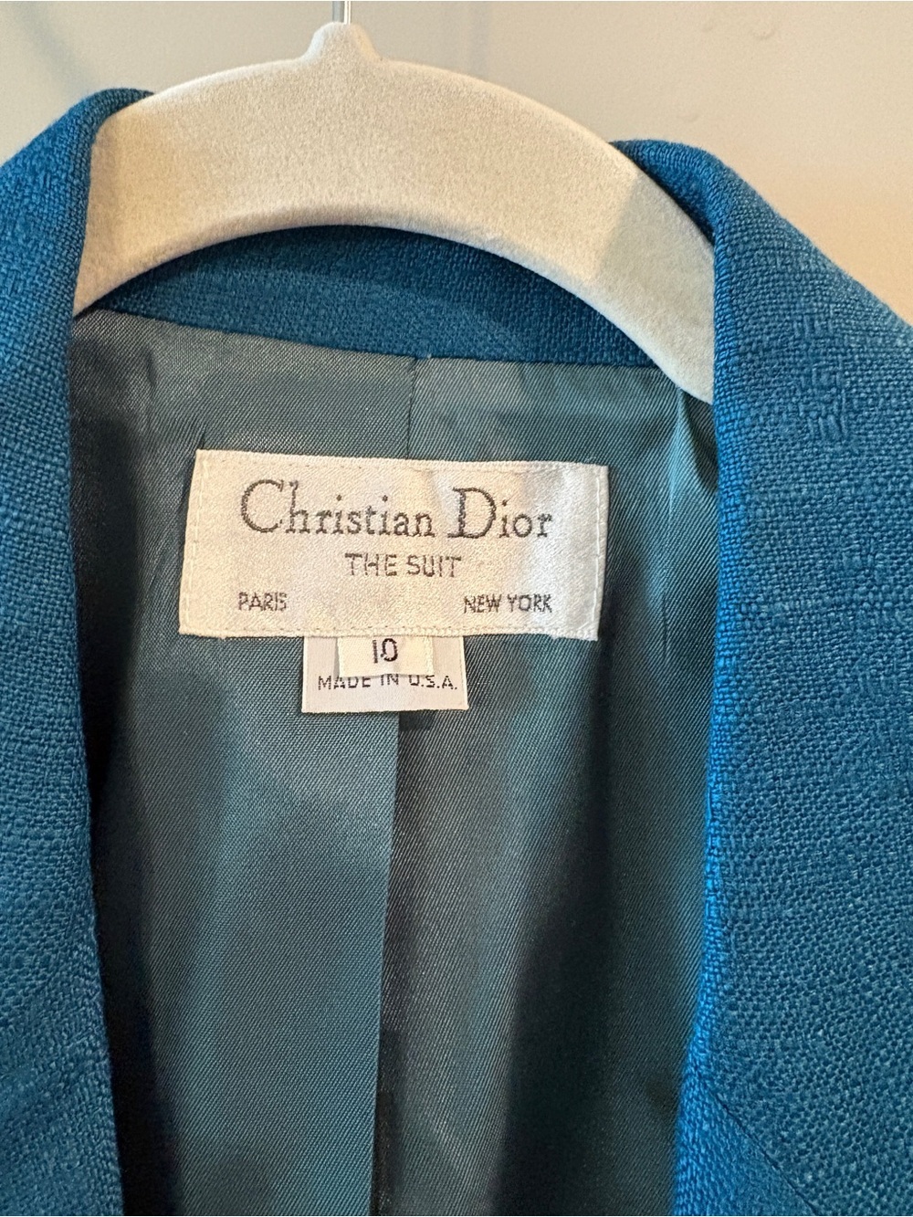 Vintage Christian Dior The Suit Teal Skirt Suit Set Size 10 Made in USA - Picture 6 of 16